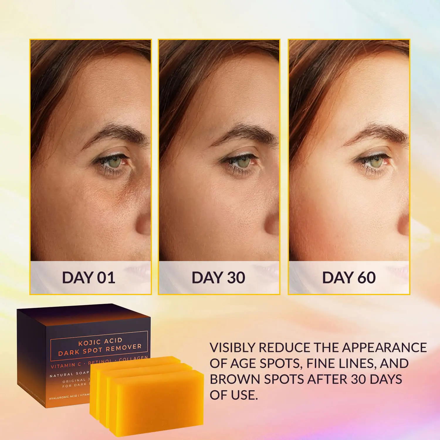 OEM Custom Lemon Turmeric Kojic Acid Body Cleansing Soap Vitamin C Retinol Collagen Blend Moisturizing Anti-Aging for Adults