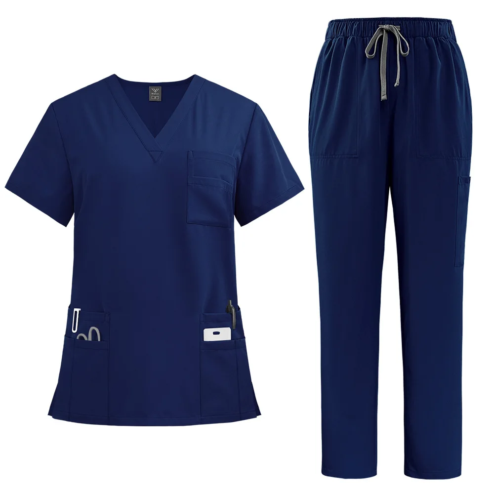 New Fashionable Scrub Designs Women Scrub Set Clinic Spa Doctor Hospital Nurse Uniforms Medical Nursing Scrubs Uniforms Sets