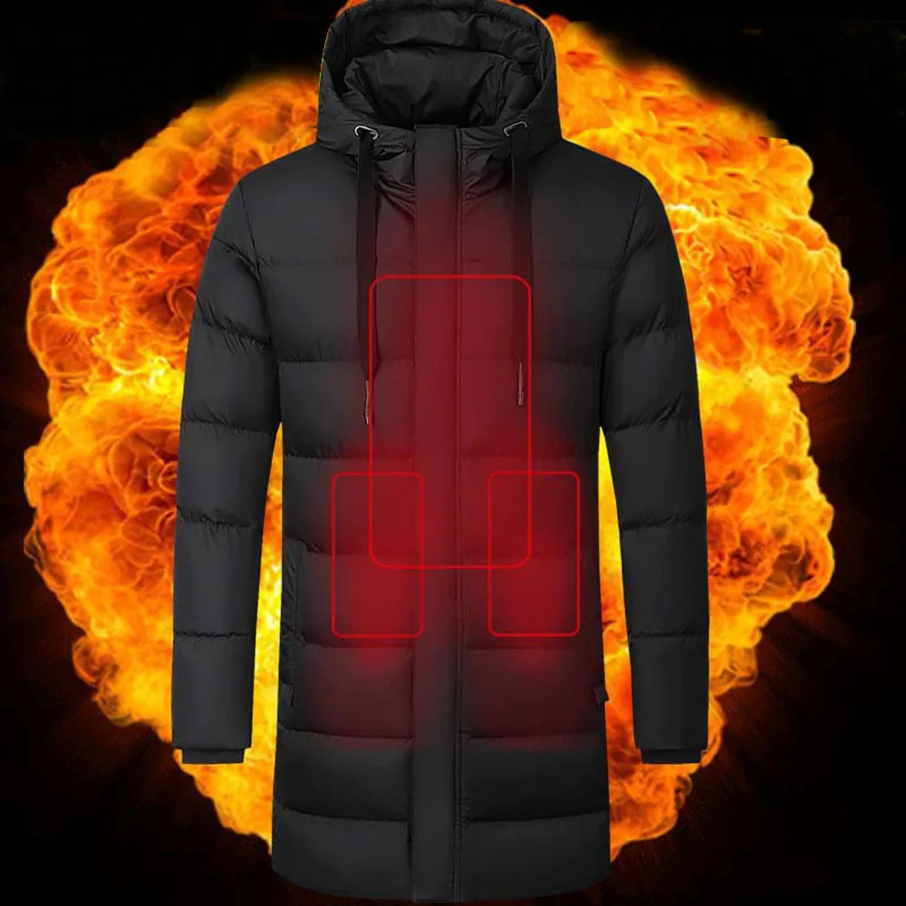 heated down jacket Electric Battery USB Heated Hoodie Jacket Winter Warm
