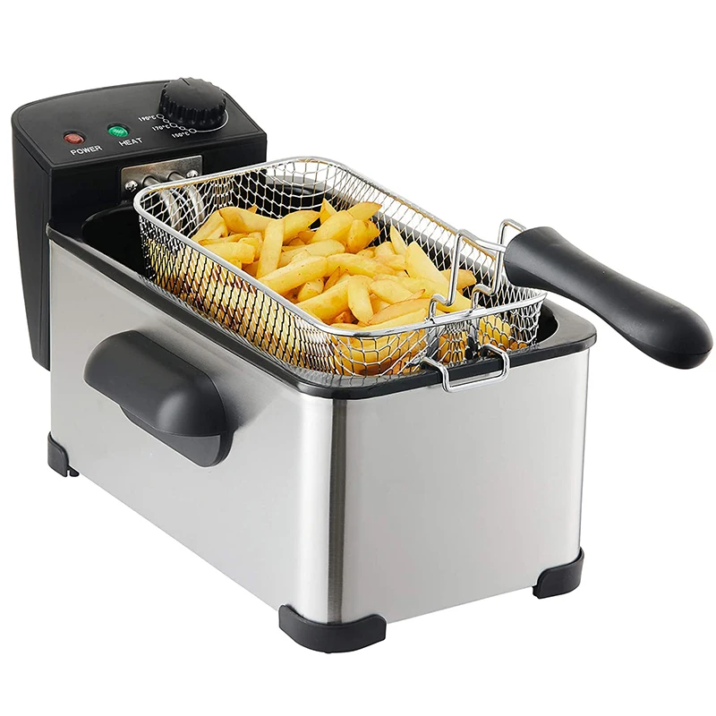 Portable stainless steel housing electric single commercial countertop chips frier deep fat fryers for restaurant fried chicken