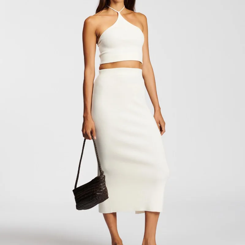 Factory Wholesale Custom Ribbed Tank Top Sexy Solid Color Halter Knit Top Women Rib Knit Crop