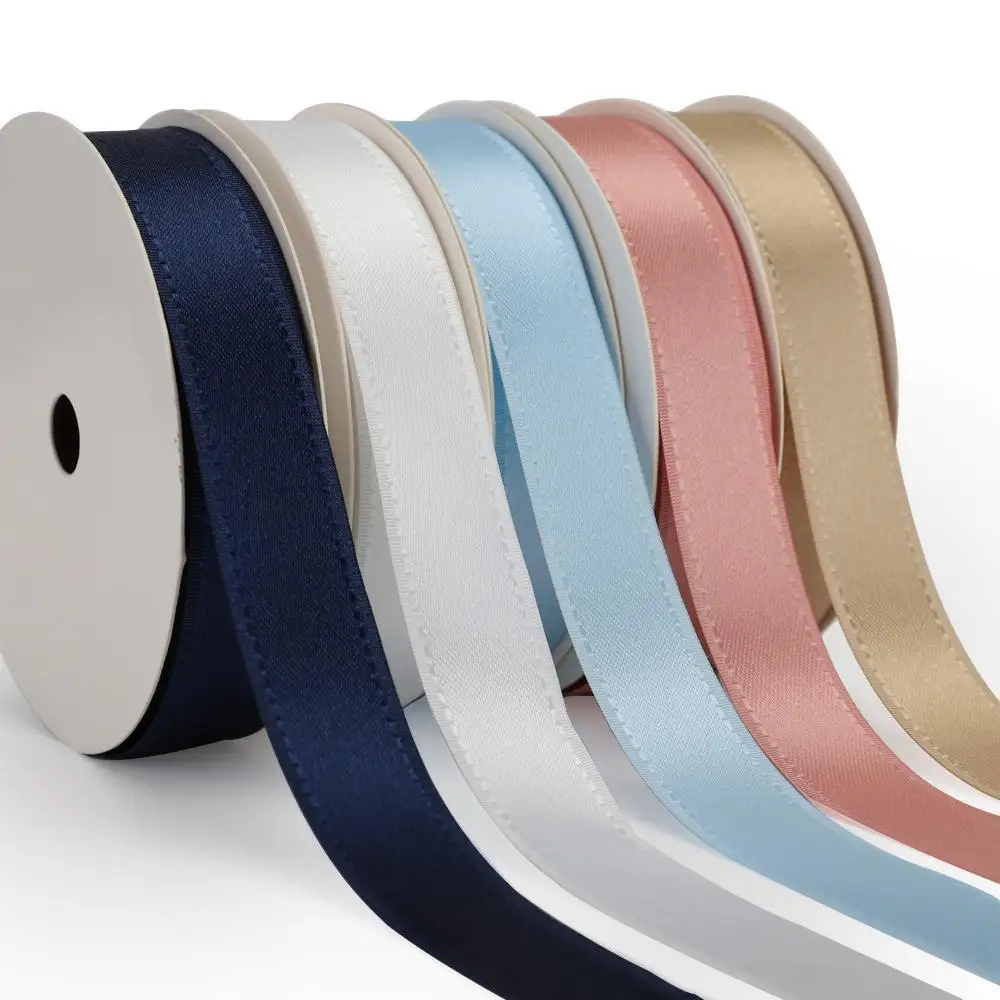 Polyester Double Faced Smooth Celebration Silk Taffeta Edge Satin Ribbon