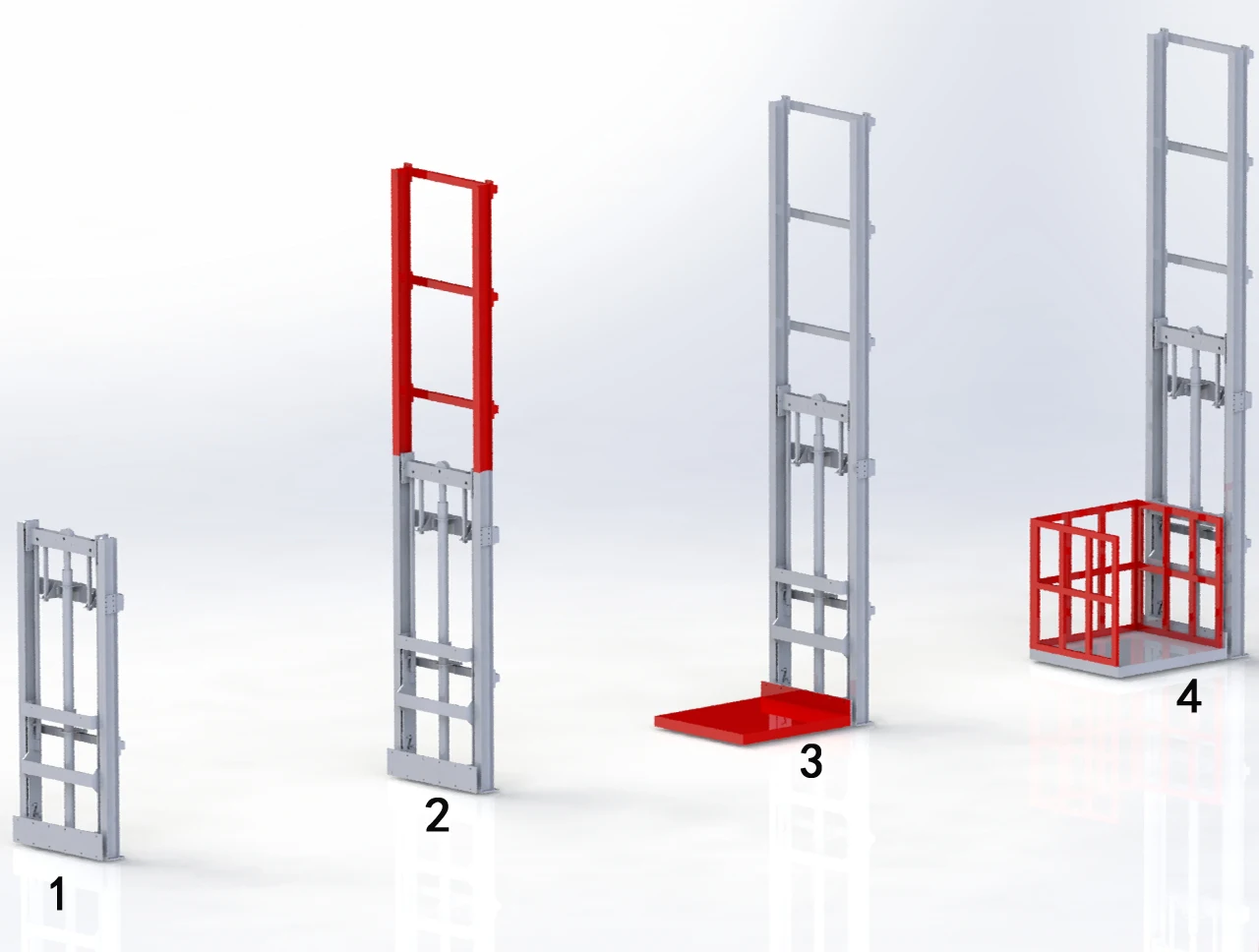 Custom Electric Hydraulic Industrial Elevator Cargo Elevator 1 Ton Capacity