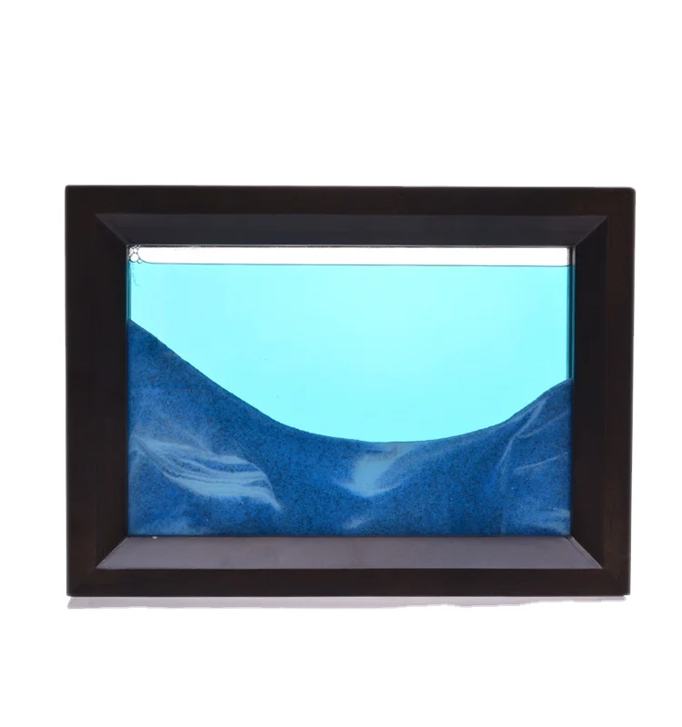 
Desktop Art Toys Glass colorful moving sand picture Glass Frame Moving Sand Art for home office wedding decoration 