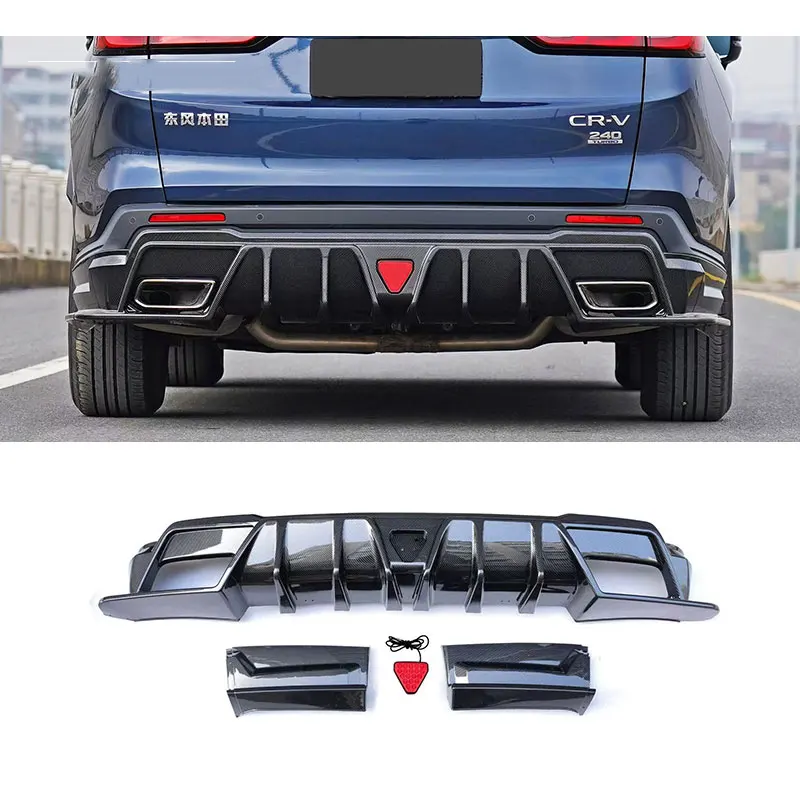 carbon fiber car rear bumper spoiler tail lip protection for honda crv cr-v 2023 2024 2025 exterior accessories auto para kit