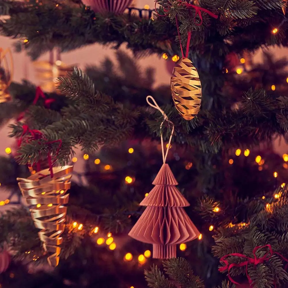 christmas ornaments window display props Christmas Mix Paper, 4 Piece Foldable Pendant Set decorations for home