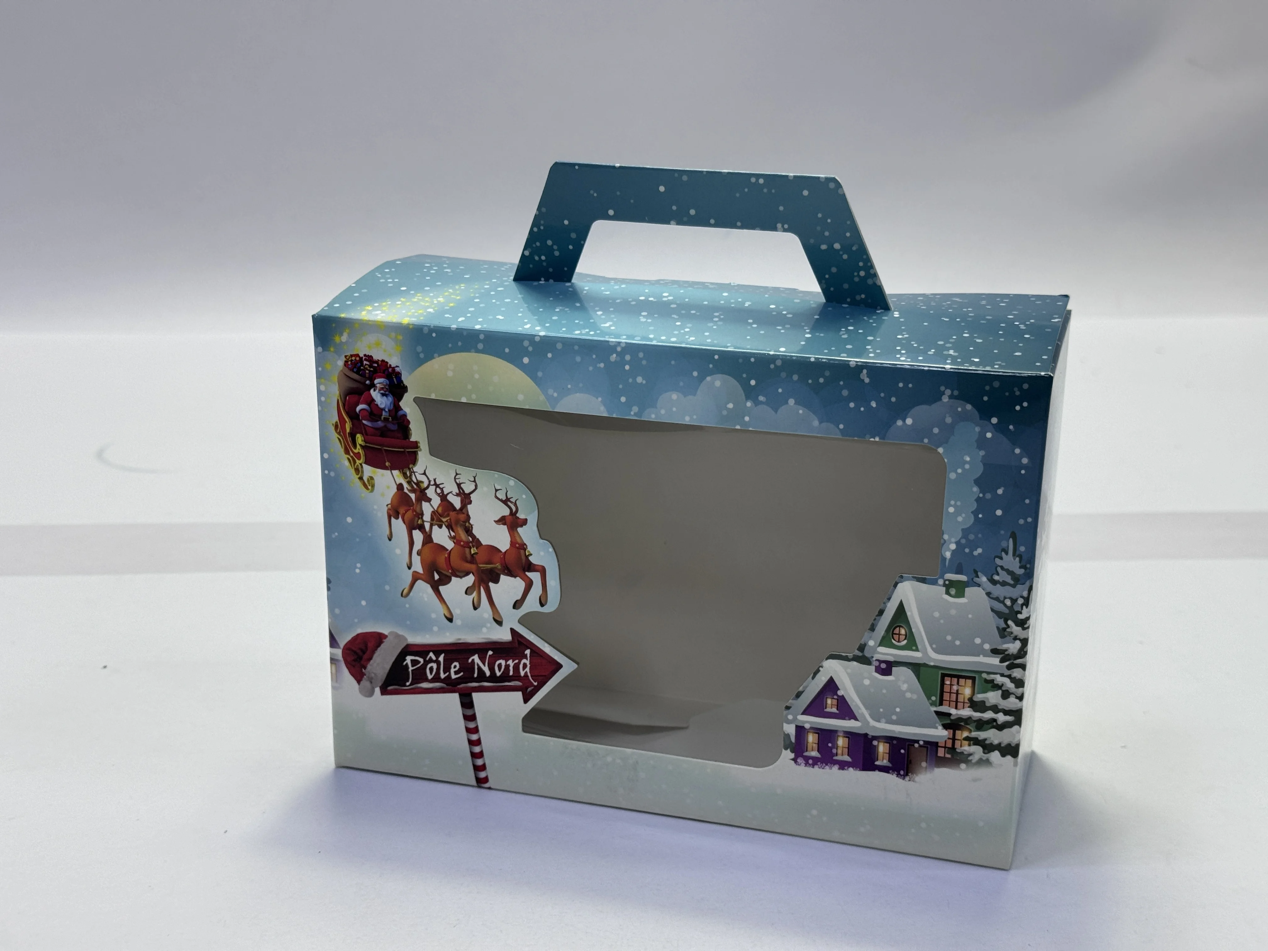 Custom Logo White Paper portable Packaging Gable Carton Gift Box With Handle