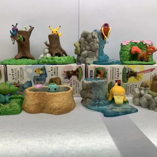 2021 wholesale anime action figure 8 styles Pokemon figure Pikachu Mewtwo Squirtle action figure