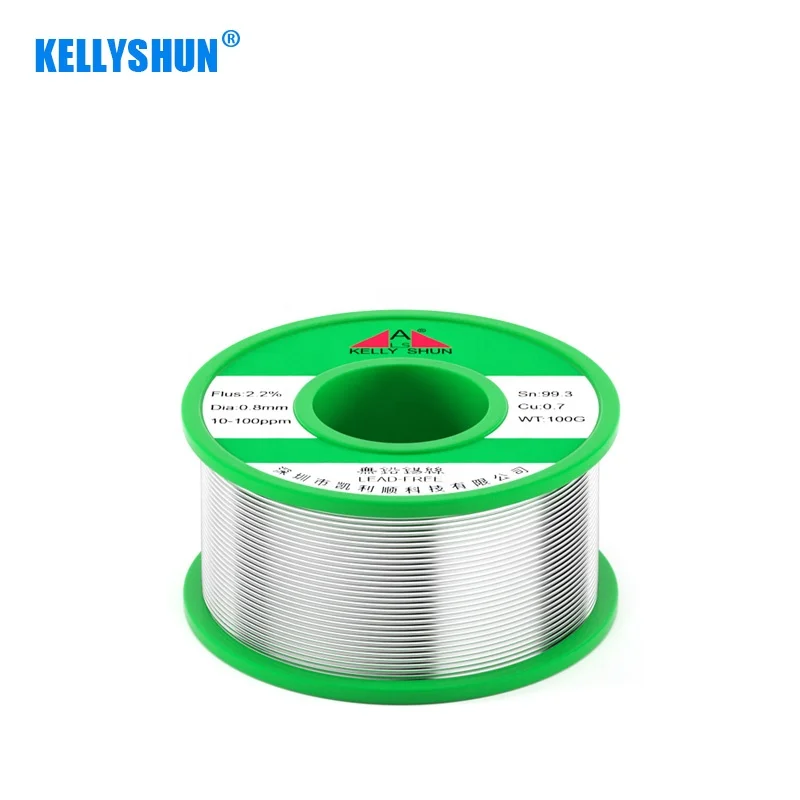 KELLYSHUN Lead-free Soldering Wire Sn99.3Cu0.7 0.5mm 0.6mm 0.8mm 1.2mm 100g 500g 1000g