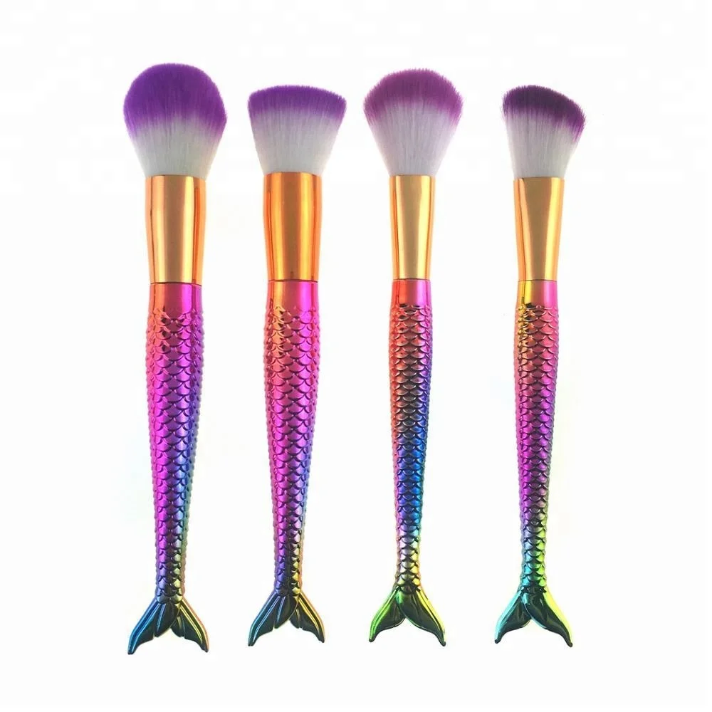 new style free shipping coverseco friendly  lip brush custom label angled 10pcs unbrand sigma rainbow mermaid makeup brush