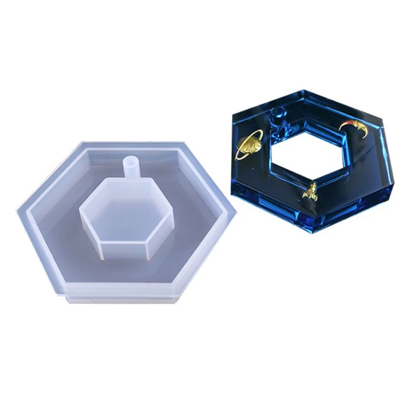 Форма для брелока из смолы в форме сердца, шестигранная, глянцевая, овальная, волнистая, эпоксидная смола, форма для изготовления ювелирных изделий, инструменты для подвесок