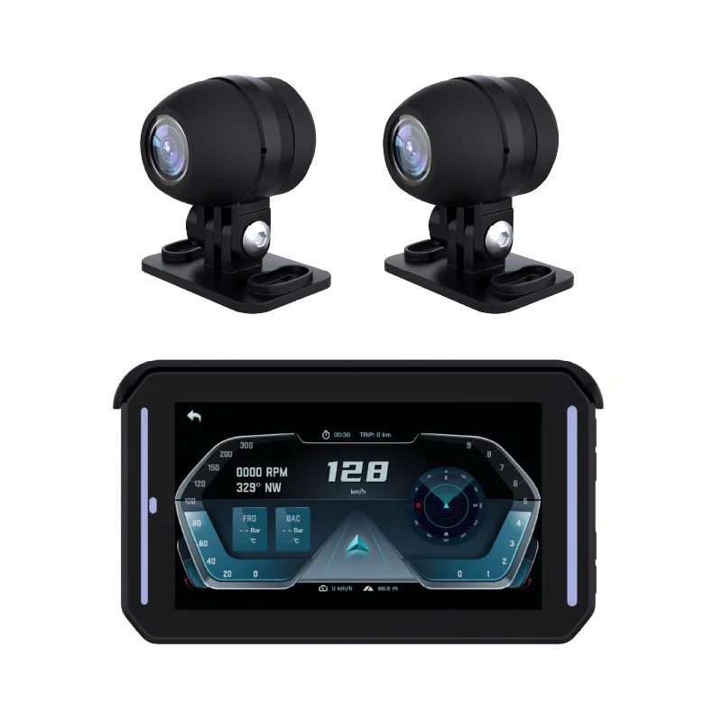 5 inch IP7 Wireless CarPlay Android Auto IPS Display Screen TPMS Camera GPS Navigator with Tire Pressure Monitor&Driving Cameras