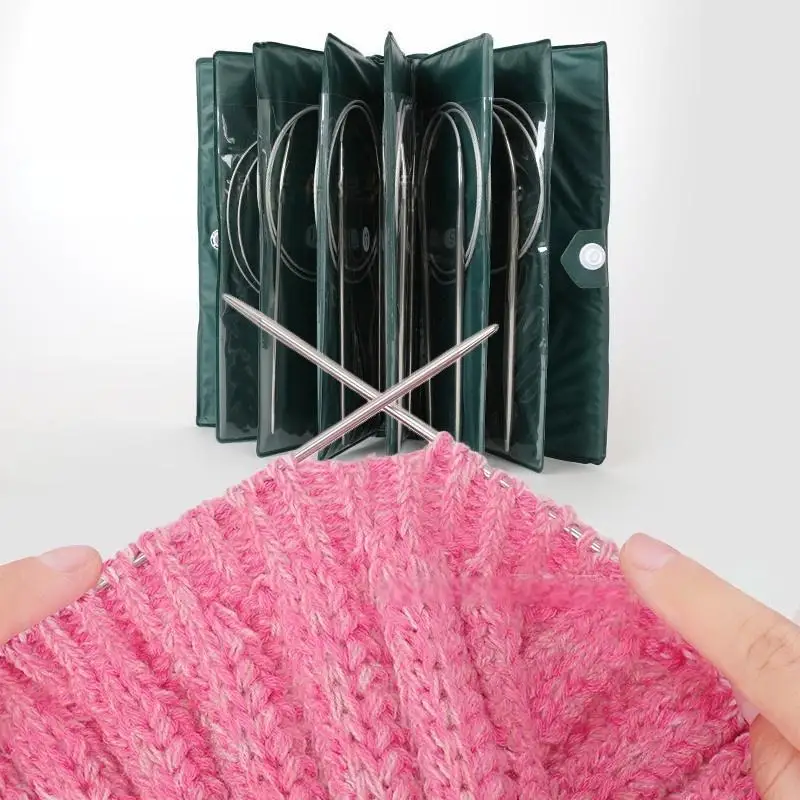 Wholesale Stainless Steel Hollow Sweater Needles 11pairs Knitting Tools Circular Needle Scarf Double Point