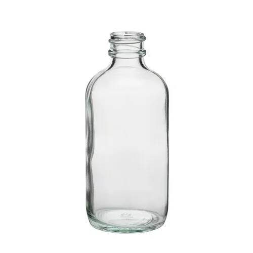 boston round glass bottle for oil, drink, syrup, cosmetic, food