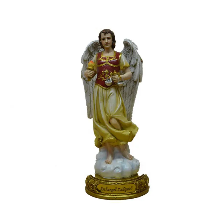 8''h polyresin огонь Бог Архангел vriel для христианских религиозных фигурка