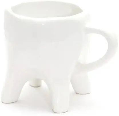custom ceramic white coffee mug tooth shaped pottery crazy mugs