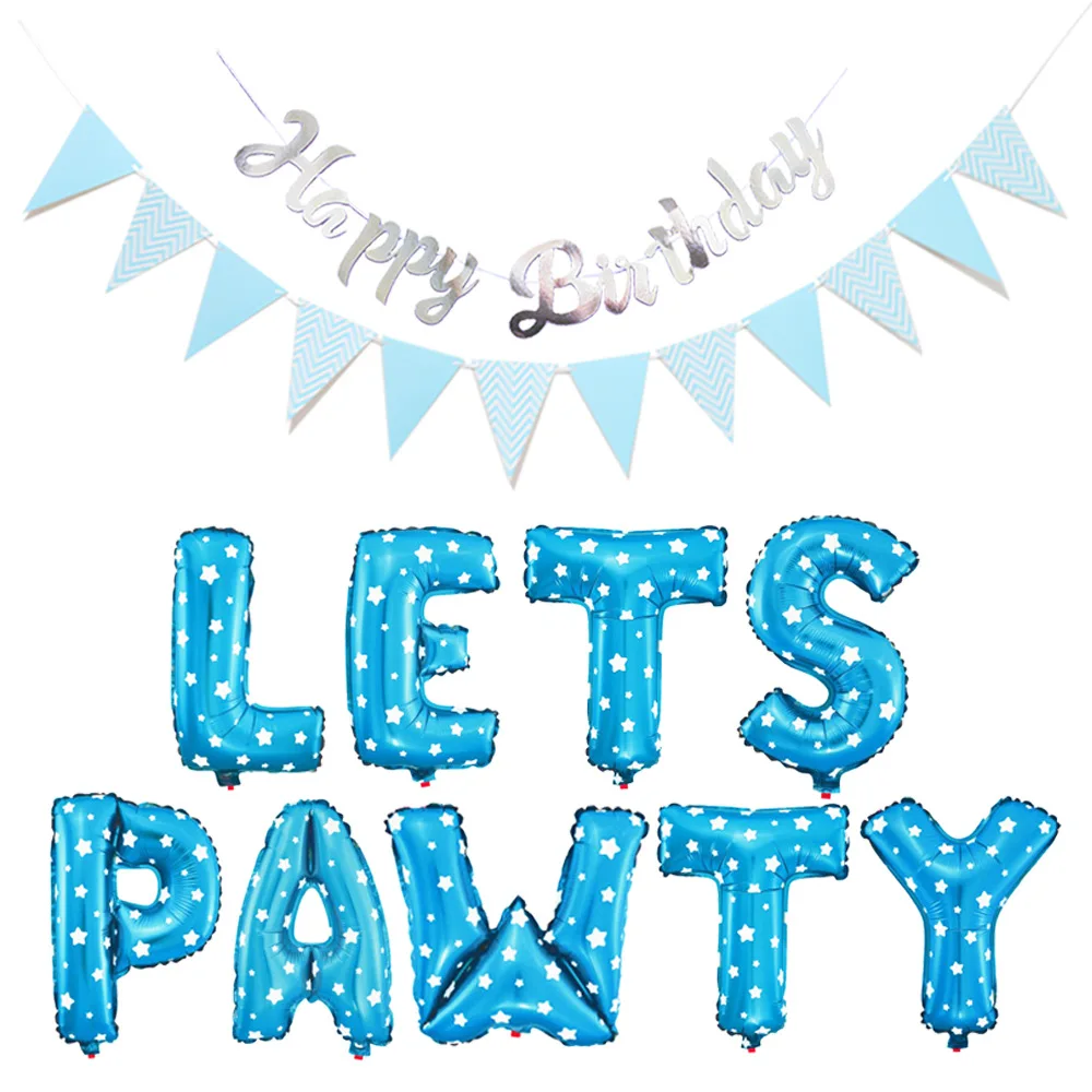 
Umiss Paper Dog Party Birthday Decorations Triangle Flag Banner, Party Balloons for Pet Dog Puppy Birthday 