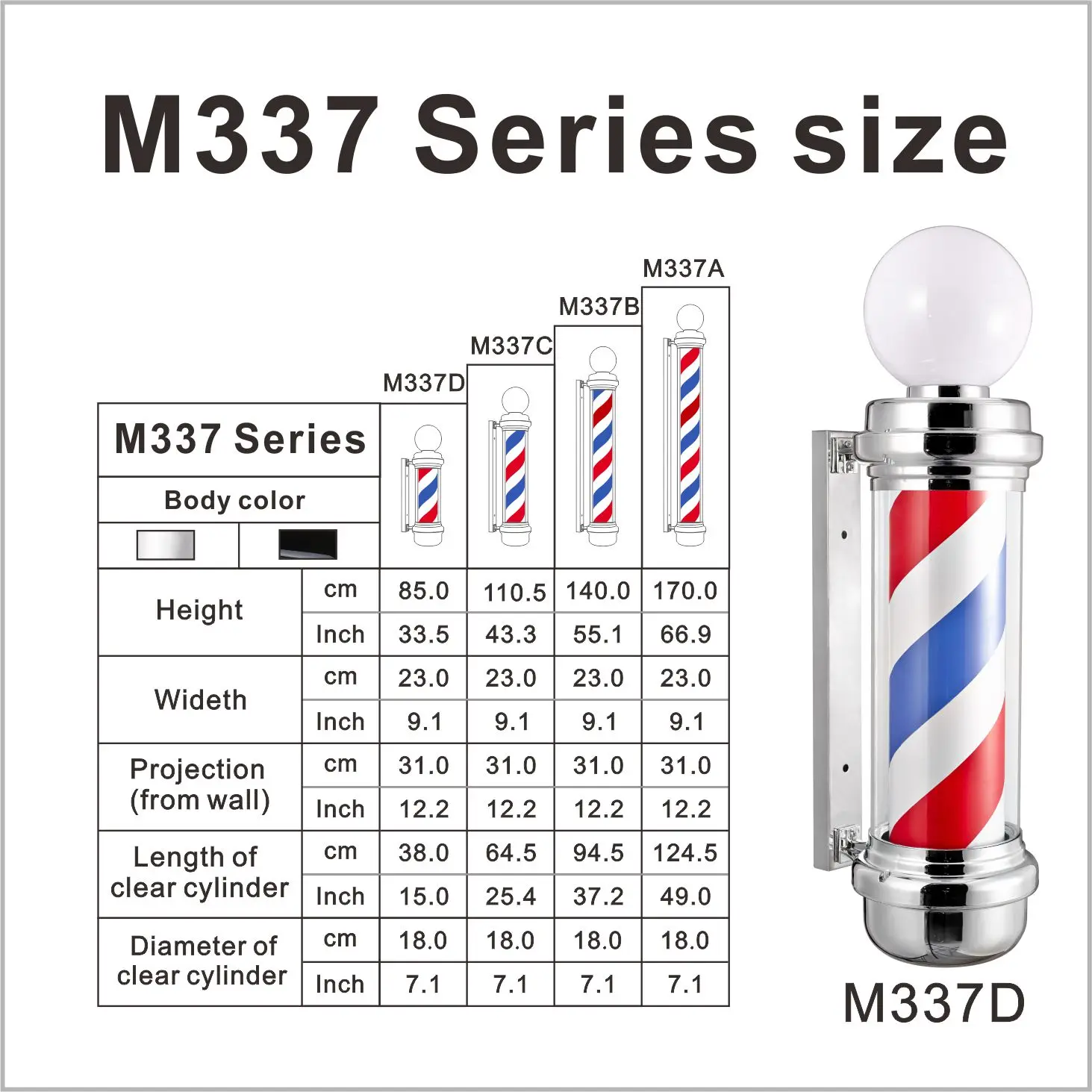 Hair Salon Sign Barber Shop LED Open Sign Waterproof Rotating Barber Pole