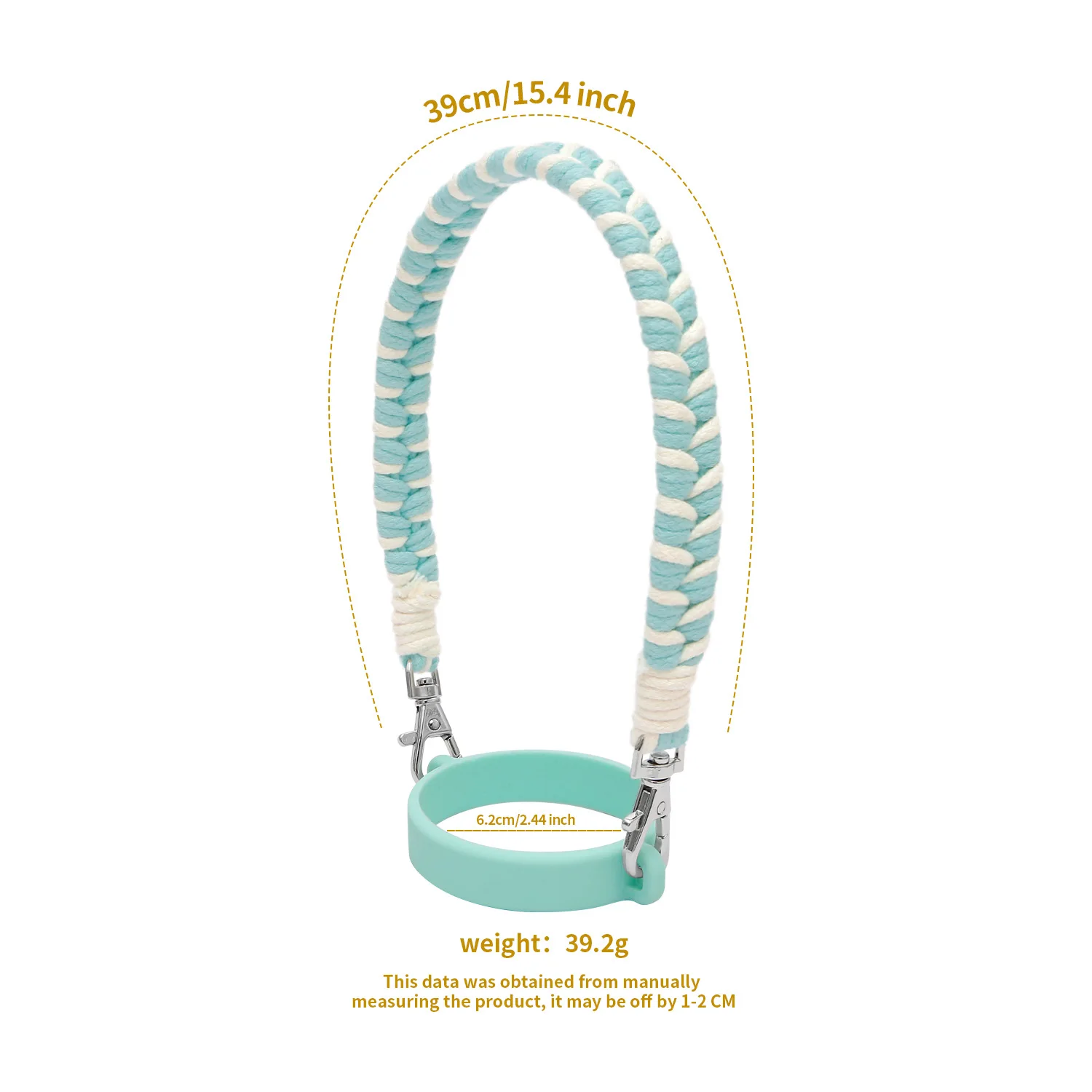 Handwoven 40oz food grade thickened silicone ring for Stanley sports water cup strap water bottles lanyard cup holder