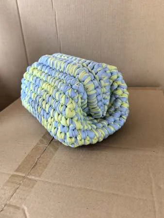 hand made woven knit  Bags For Ladies Cotton Plaid Fabric Crochet Cutch Bag Folded Shopping Bag Rhombus Shape Hand Woven Handbag