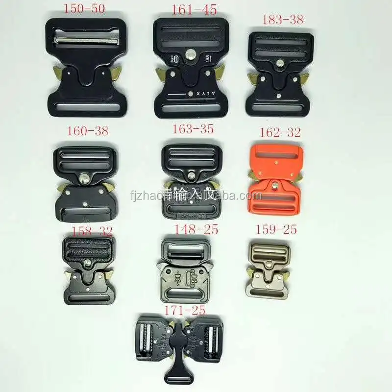 Customized logo15mm 20mm  25mm 32mm 38mm 50mm  belt webbing quick release buckle lock I inch heavy duty metal tactical buckle