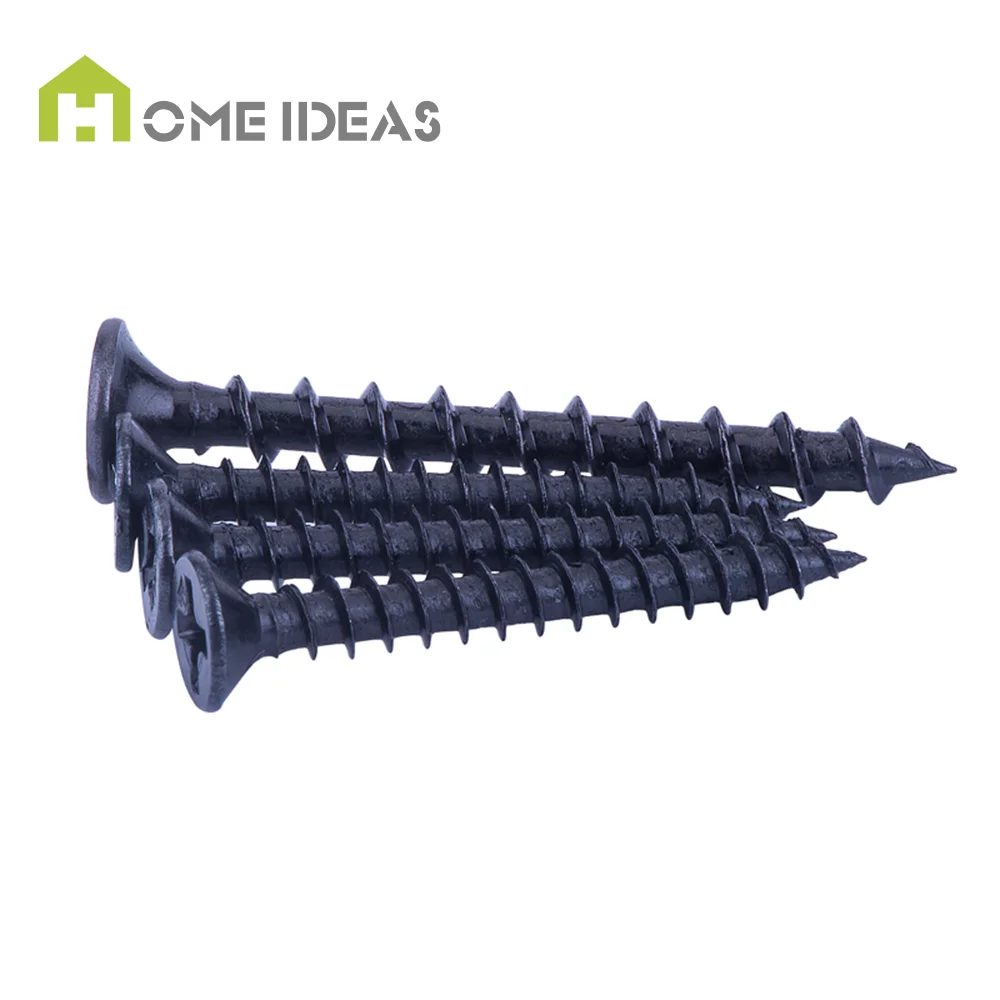 Factory Customized 20mm 40mm Carbon Steel Flat Head Self Tapping Screws Drywall Gypsum Screw Black