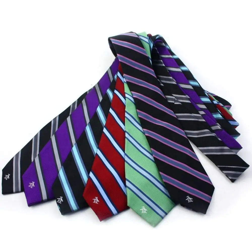 Tking High Visibility Polyester Custom Woven Tie Men Print Chambray Cheap School Uniform Neckties Company Logo Ties For Custom