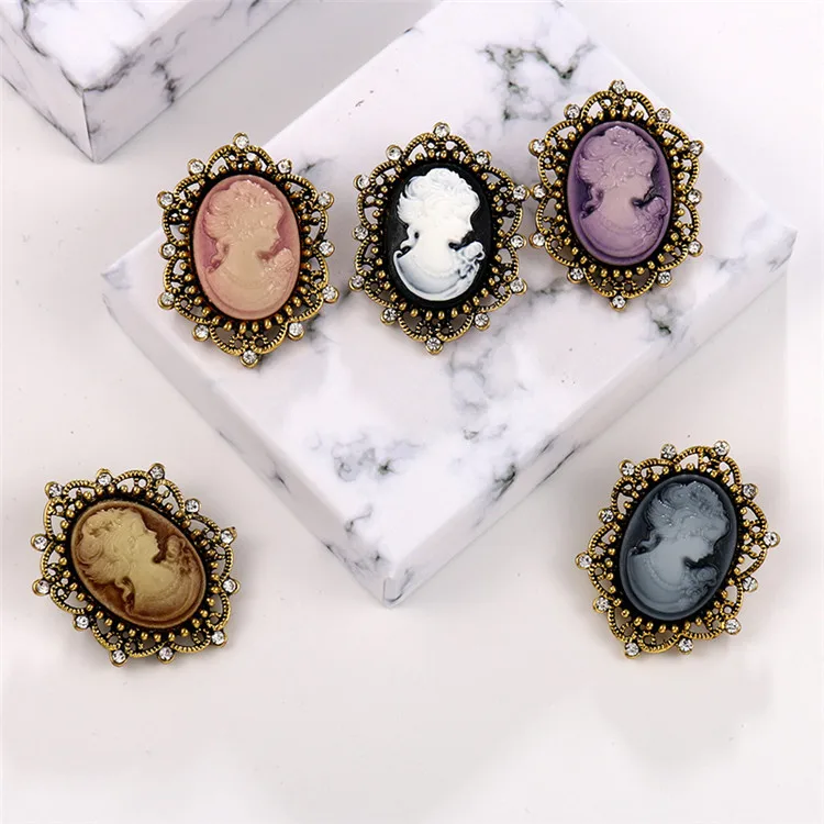 New Fashion Beauty Head Pin Accessories Alloy Rhinestone Brooch For Women