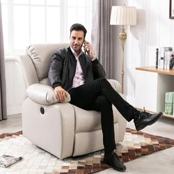 Best selling good quality comfortable soft home cinema furniture design leather electric manual grey for children recliner sofa