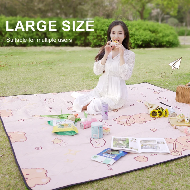 Factory custom hot sale portable picnic pad roll up picnic blanket Oxford cloth waterproof picnic mat
