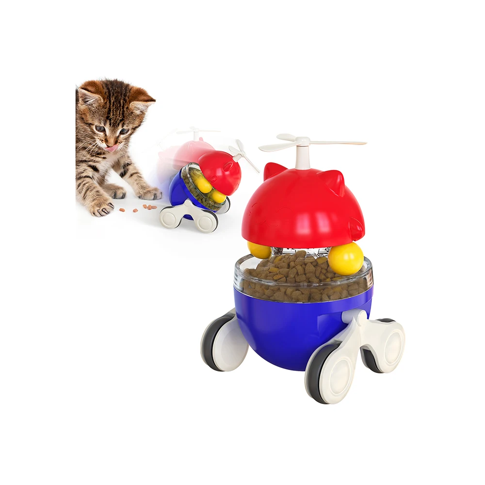 Wholesale Price Pet Educational Toys Abs Material The Running Cat Of Fortune Leaky Food Toys