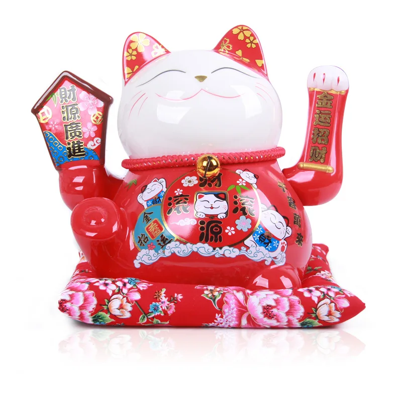 Wholesale Dropship  Cat Statue Ceramic Figurine Home Decor Lucky Cat Maneki Neko