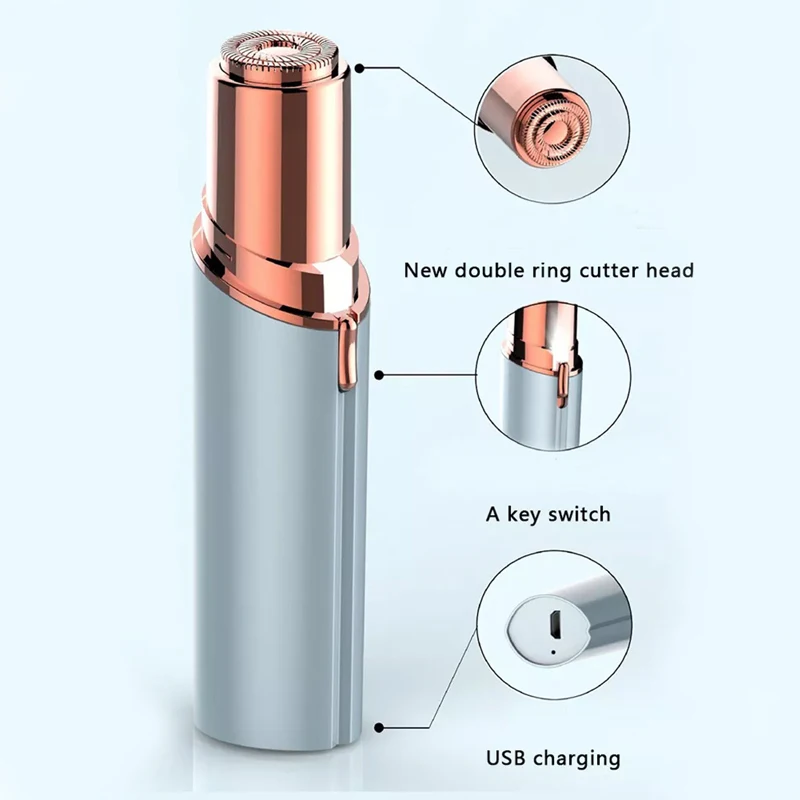 Home use mini lipstick facial hair remover rechargeable shaver lips eye brow hair removing appliances epilator  for women