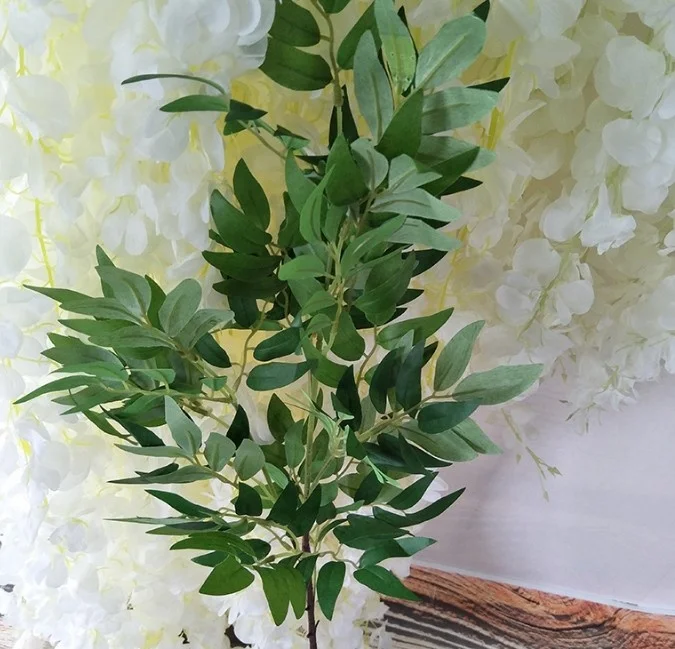 FC7508 Factory supplied green silk artificial willow leaf for decoration