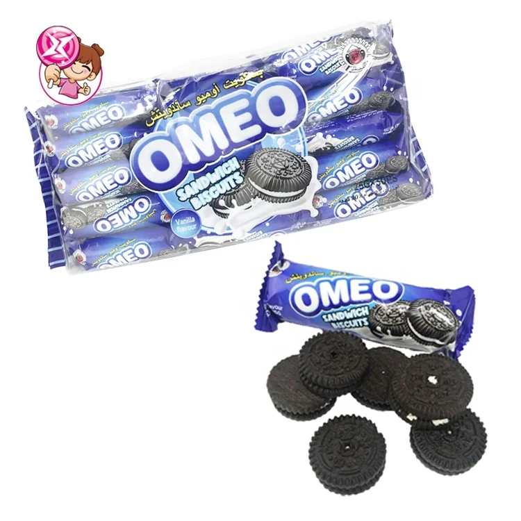 OMEO 21g biscuit and cookie vinilla strawberry sandwich cream biscuit wholesale mini cracker For Middle East Market