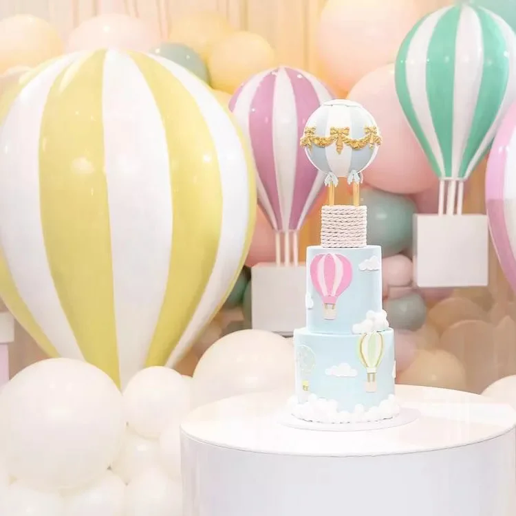 Customized wedding event party event hot air balloon background display props FRP hot air balloon sculpture for birthday party