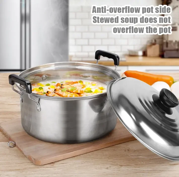 Promotional Item Pot,Commercial Cookware Set Cooking Pot with Lid,16-18-20-22-24cm set pot hot selling model with steamed slices