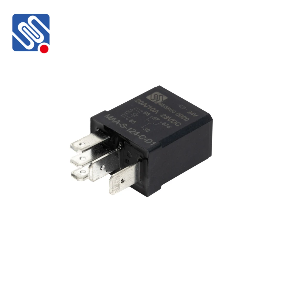 Meishuo MAA-S-124-C-D1 mini normally open 20a 14vdc automotive 4pin 12v 35a auto relay with QC terminal for car lamp atuo parts