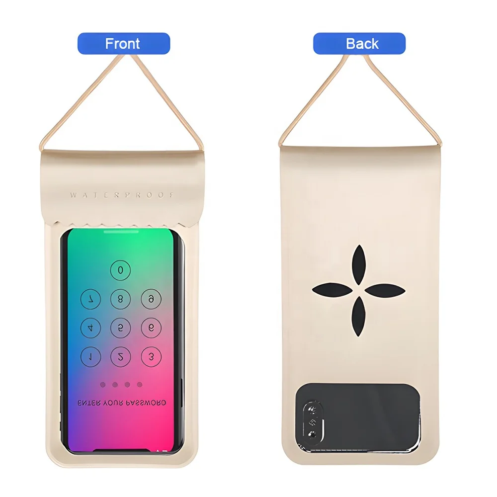 Black 2 Layer Seal Waterproof Phone Case IPX8 Underwater 30m Double Folded Waterproof Mobile Phone Bag Pouch