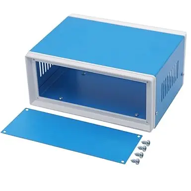 Electronic Enclosures Blue Metal Enclosure Project Case, DIY Box Junction Case, Enclosure Preventive Case