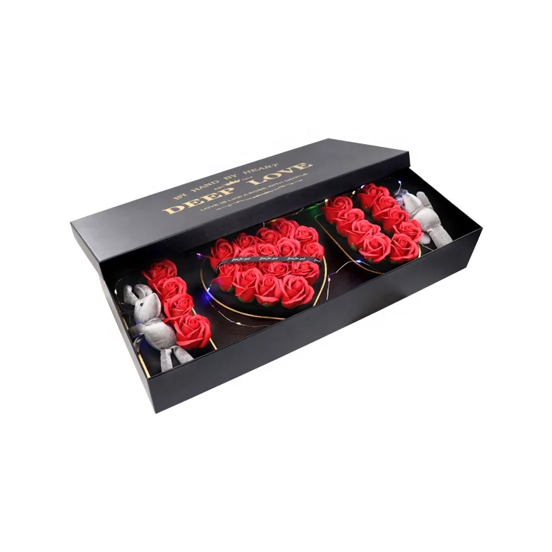 
Wholesale Custom Luxury Cardboard Deep Love Rectangle Heart Roses I LOVE YOU Mom Gift Box For Mothers Day Flower Boxes 
