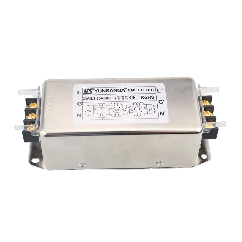 CW4L3 20A S(003) однофазный трехступенчатая переменного тока фильтр 220v Высокая производительность EMI фильтр гармоник