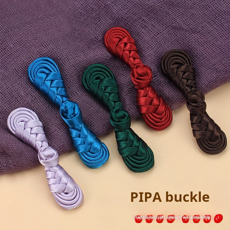 Handmade Flower Frog Button Chinese Knot Woven Fabric Covered Button DIY Clothing Garment Accessories