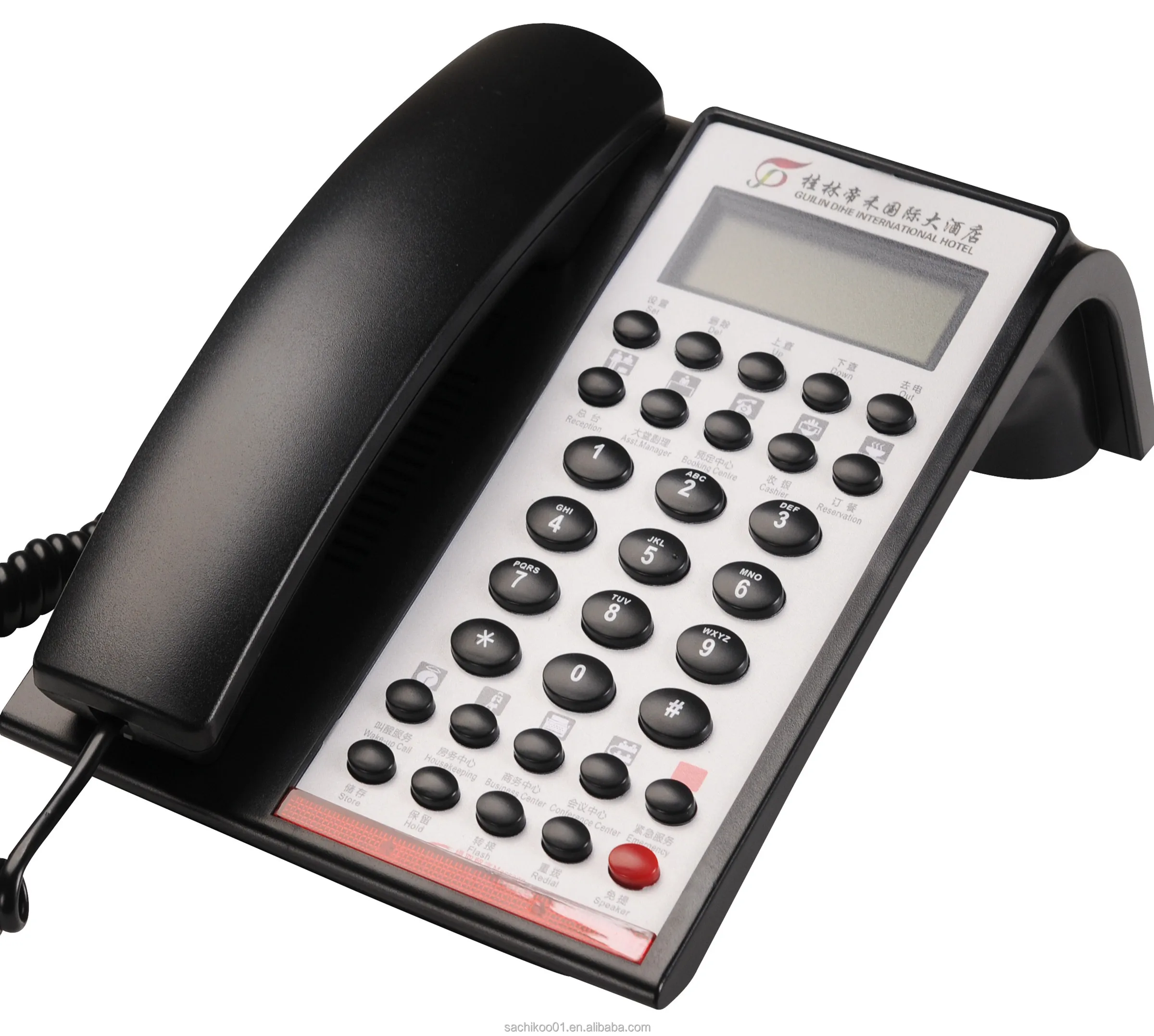 Sachikoo Reception Room Caller ID Big Display Screen Telephone Corded Phone Hotel Guest Room Telephone