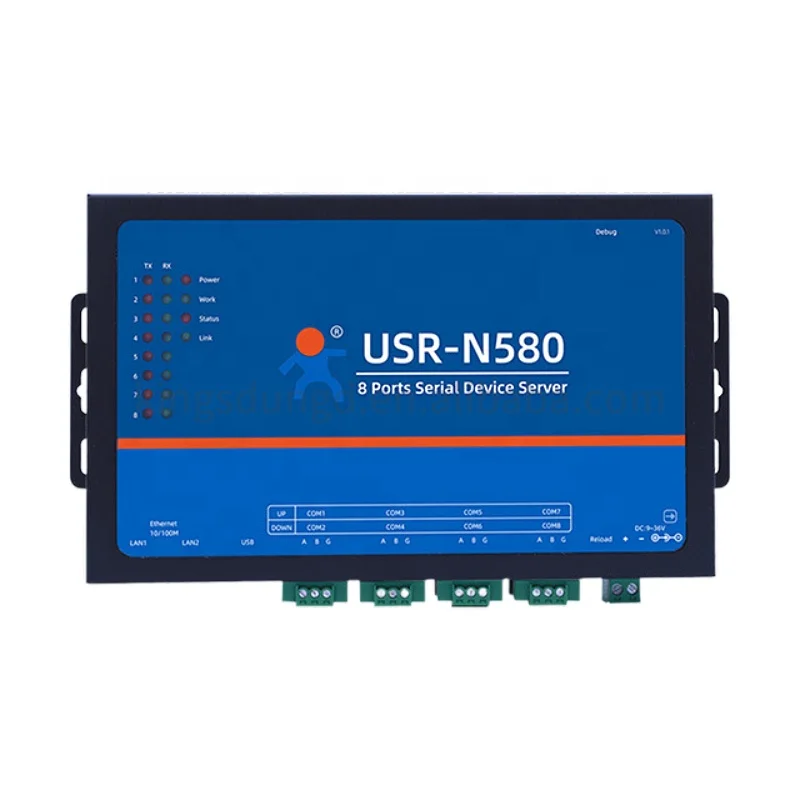 USR-N580 Industrial Serial Ethernet Converter 8 Serial Port RS485 Serial Device Server Support ModBus RTU to TCP Ethernet