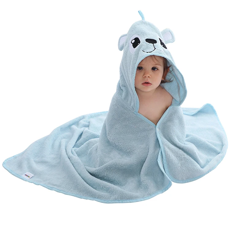 MICHLEY Summer Hot Selling Bamboo Fiber Towels for Children Soft and Cheap 75*100 CM Bath Towels Hooded Blue Dog Baby Towel