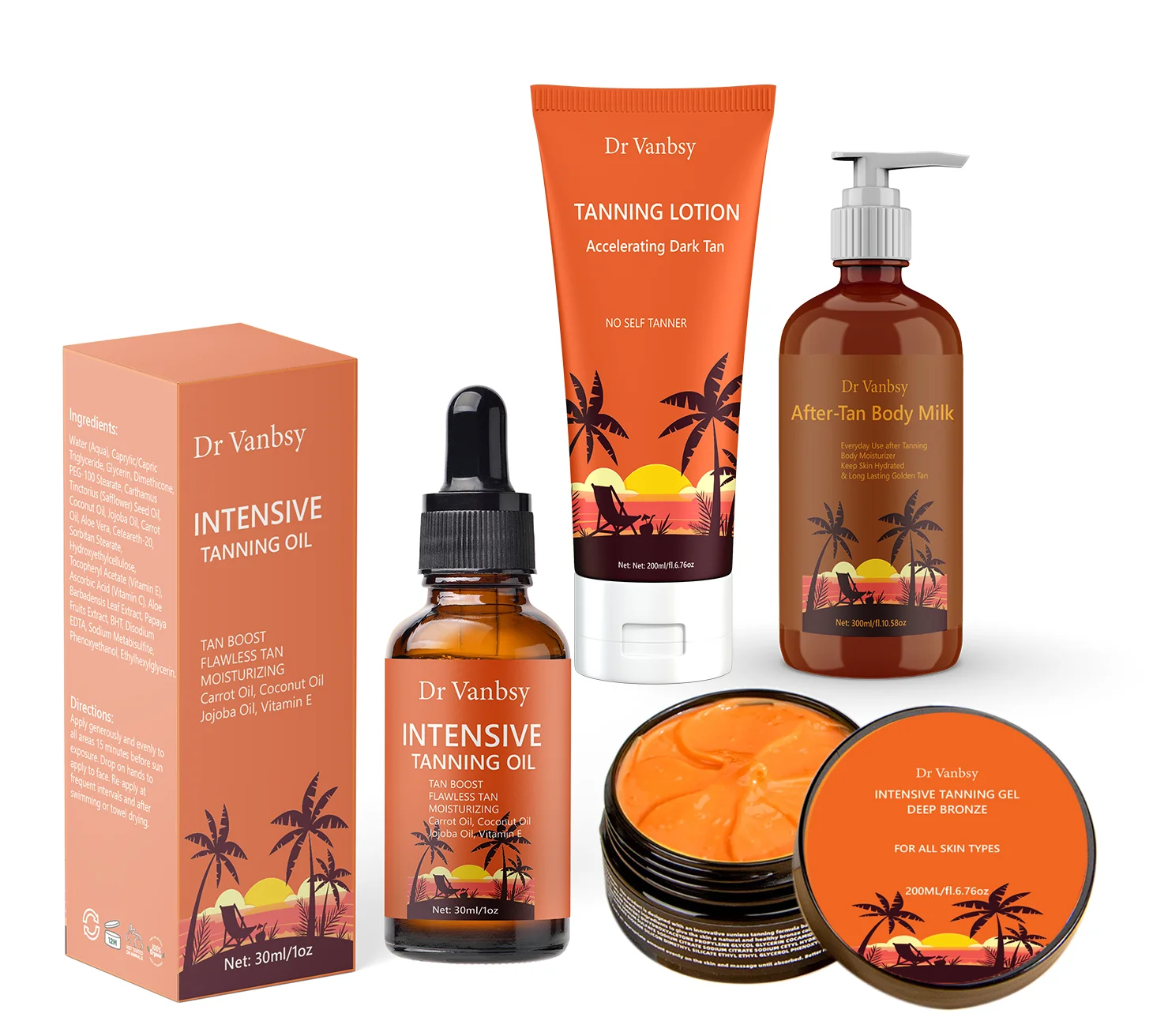 Custom Deep Skin Accelerate Sunscreen Tanning Oil Professional Spray Tan Cream Body Mousse Natural Self Tanning
