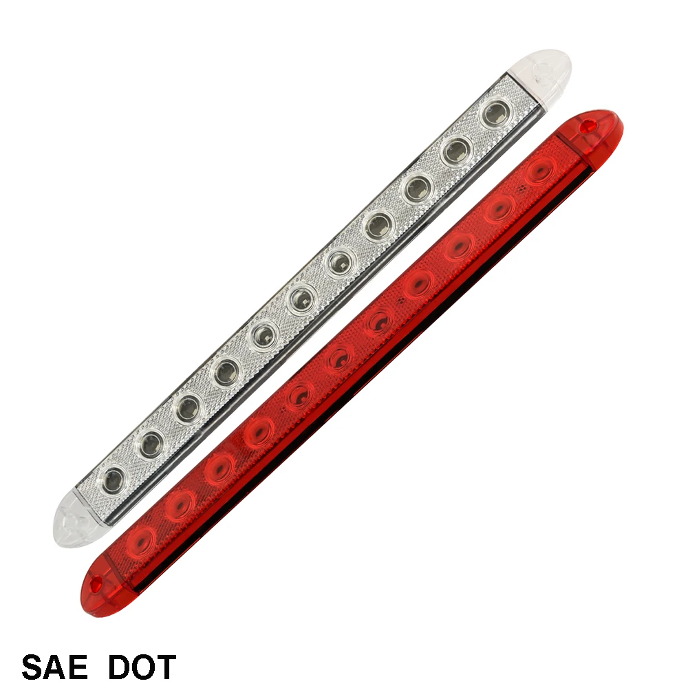 16 inch Slim-Line LED Indicator Bar w/ Reflex Lens and Chrome Trim Bezel led 12v lights
