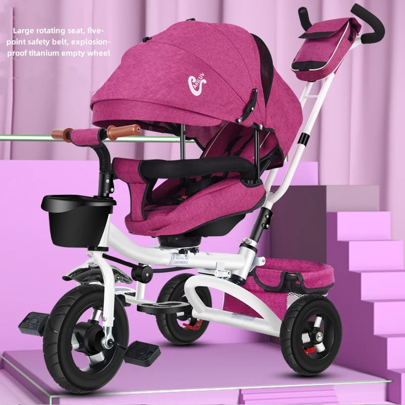 High Quality Hot Sale Best Selling Lovely New Baby Tricycle 4-in-1  Cheaper Tricycles for Babies of 1 year Folding Stroller