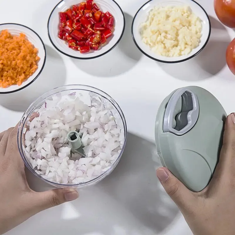 Kitchen Accessories Blender Garlic Cutter Mini Manual Vegetable Fruit Garlic Ginger Onion Meat Shredder Hand Pull Chopper